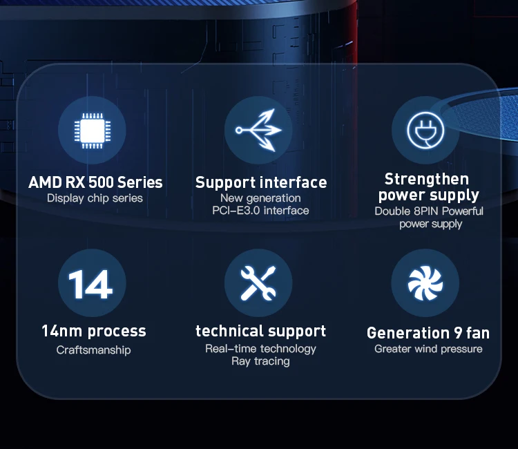 100% New AMD RX580 8GB PC Graphic Card - Gaming & Workstation