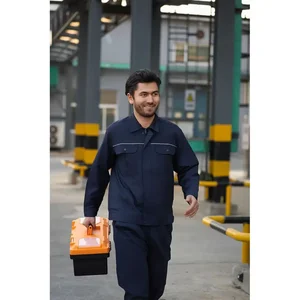 Navy Men's Autumn Labour Wear Resistant Work Clothes Industrial Factory Workshop Construction Workwear Suits
