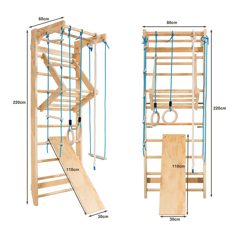 Pine Sports and Physiotherapy Ladder with Pull Bars Wall Mounted Home Adult & Kids Sports Equipment