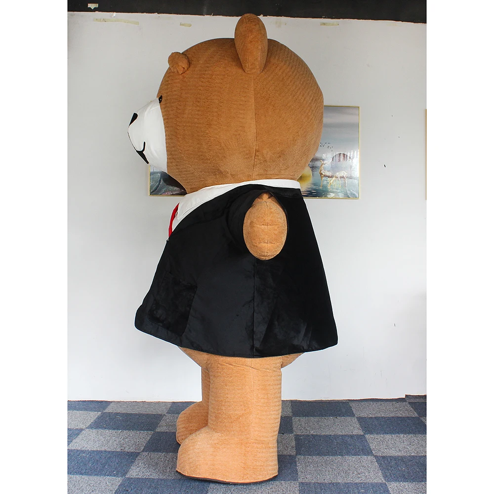 Wholesale CE Adult Inflatable Teddy Bear Costume With Suit Dress Outdoor Advertising Wedding Carnival Furry Animal Costume