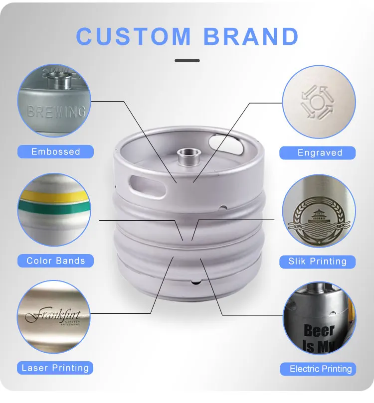 Draft Beer Keg Empty Beer Keg 304 Or 316 Stainless Steel Food Grade