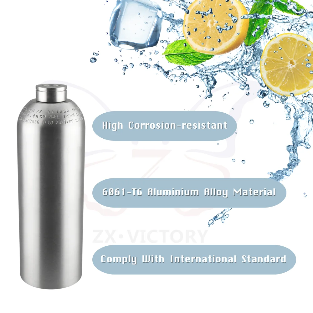 TPED/DOT Gas Tank 1KG 2KG 4KG 5KG 10KG 166.7bar CO2 Cylinders