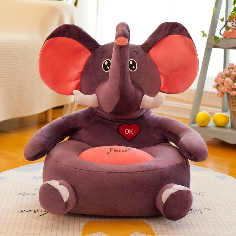 Top quality stuffed plush animal sofa chair for baby fashion kids plush elephant relaxing sofa chair