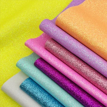 Shiny Glitter pu Leather with T/C backing Faux Leather For Ladies Shoes Diy Decoration Bags