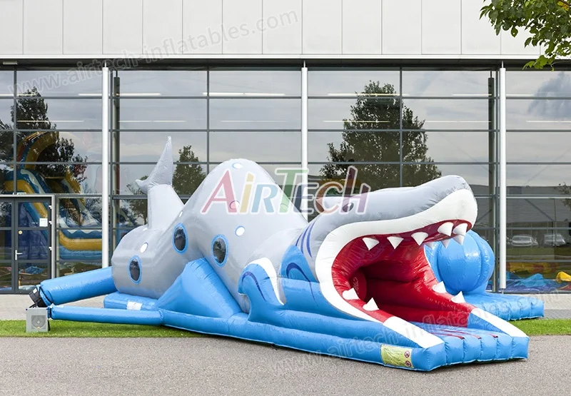 Attractive Inflatable Caterpillar Obstacle Course Tunnel Shark ...