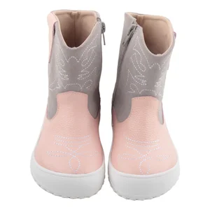 Babyhappy Various Colors Zippers Non-slip Ergonomic Flexible Rubber Soles Kids Leather Boots