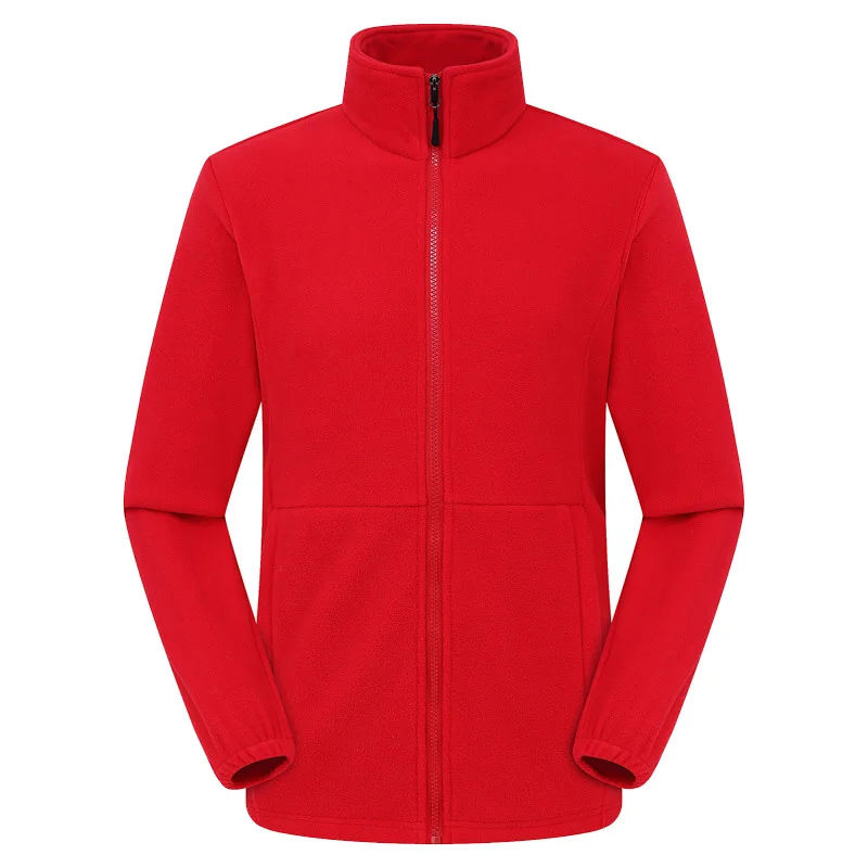 OEM Custom Design Embroidery Logo Reversible Windproof Warm Microfiber Men Winter Polar Fleece Jacket