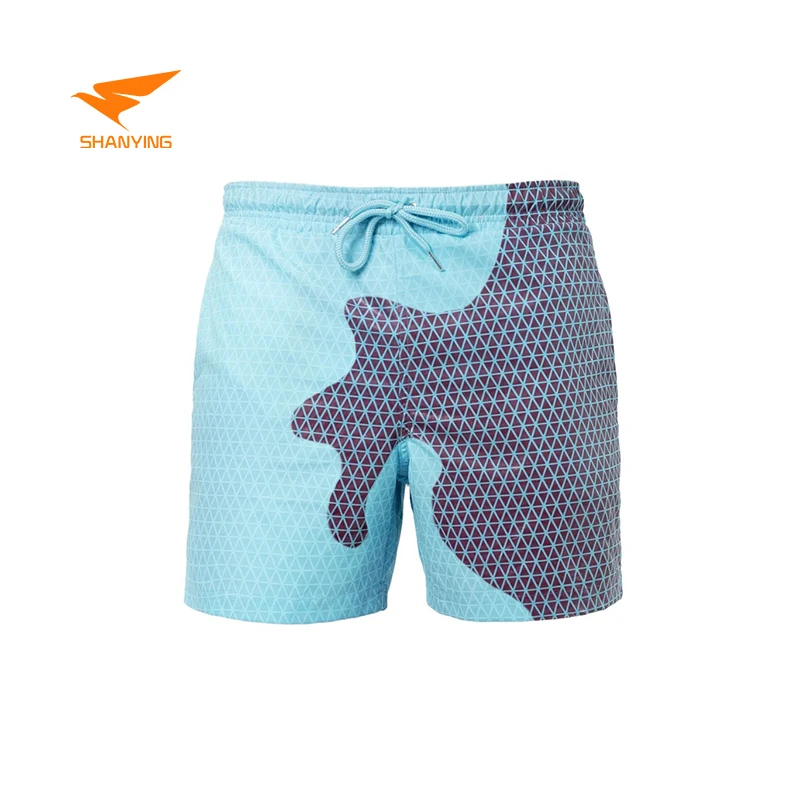 Men Female Color Changing Shorts Magical Change Discoloration Shorts Swimming Pants Quick Dry Beach Trunks Shorts753_voghion.com
