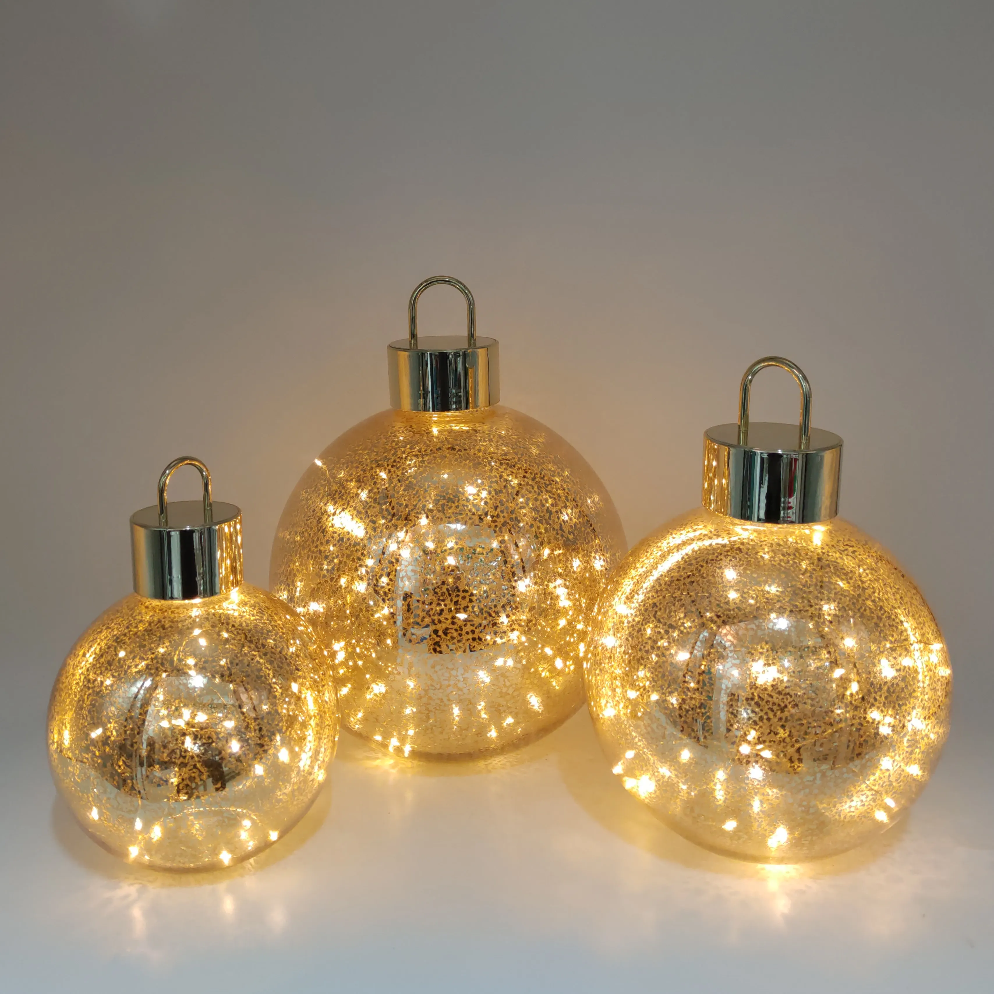 New design big 25 cm glass Christmas light balls decoration