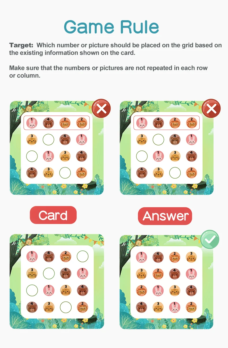 Panda Juniors Magnetic Sudoku Game Preschool Sudoku Puzzle Brain Games 