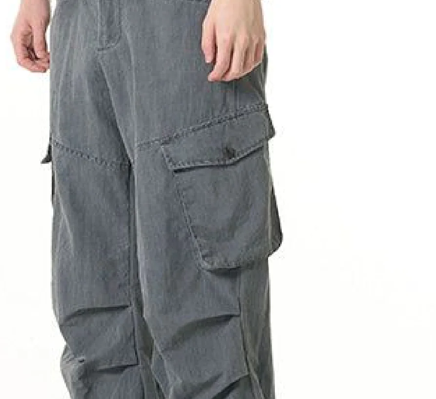 Blue High Canvas Distressed Vintage Cargo Pants for Men Oversize Design 6 Months 10 Years