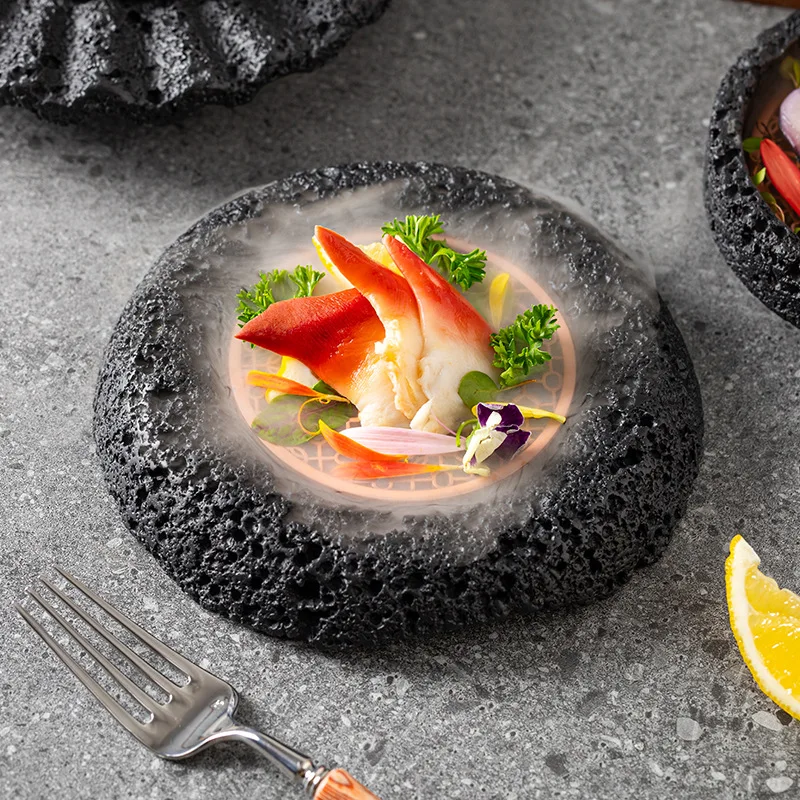 Meteorite Planet Bowl - Creative Molecular Volcanic Rock Plate
