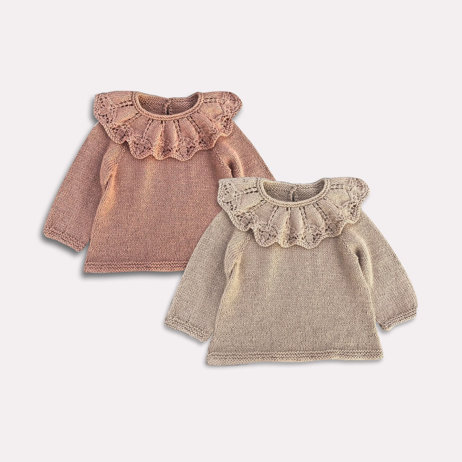 Winter Girls Oversized Knit Sweater Infant And Toddler Fall Solid Color
