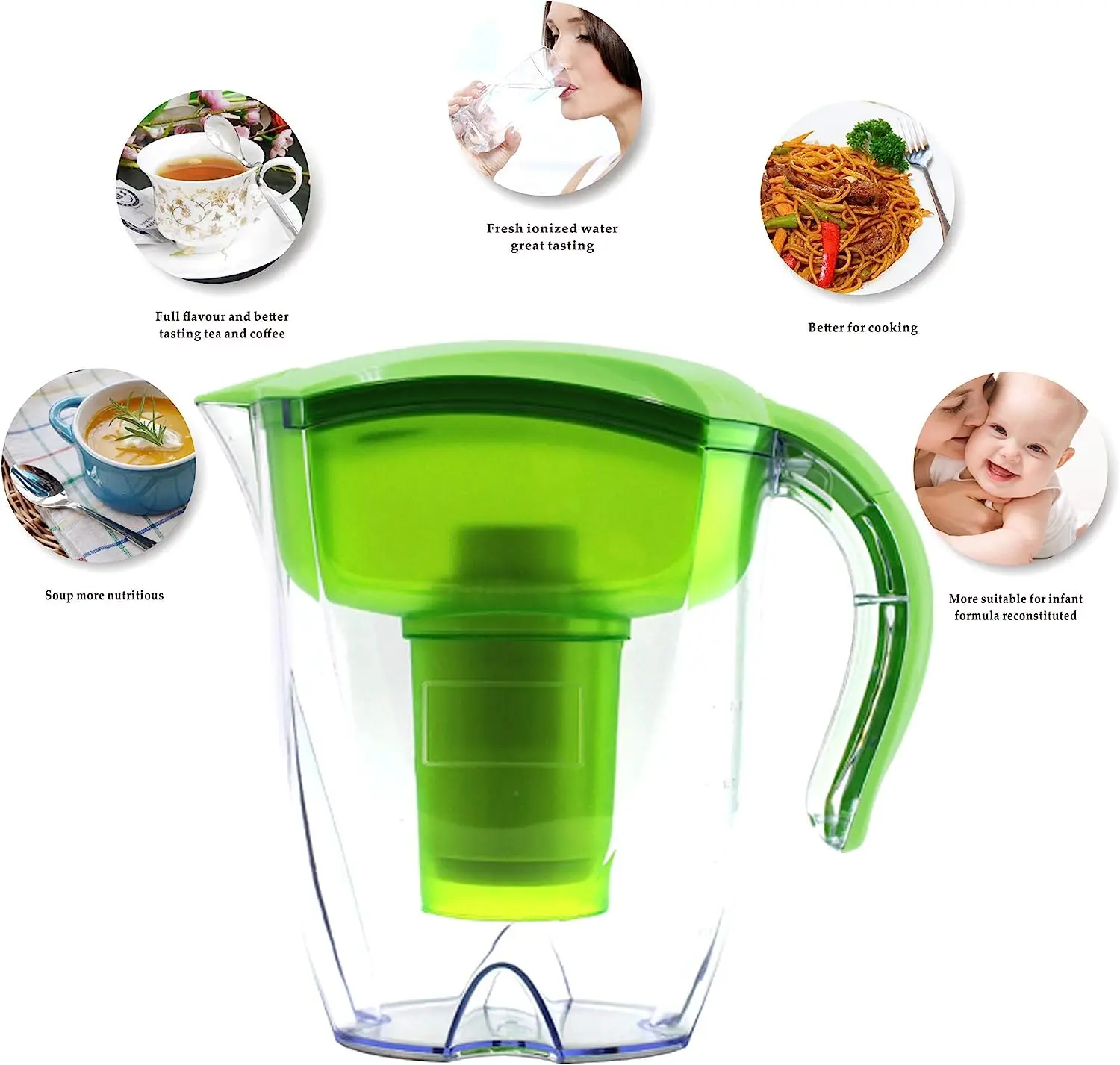 Hot Sale Bluetech Glass Water Jug Water Filters Remove Chlorine