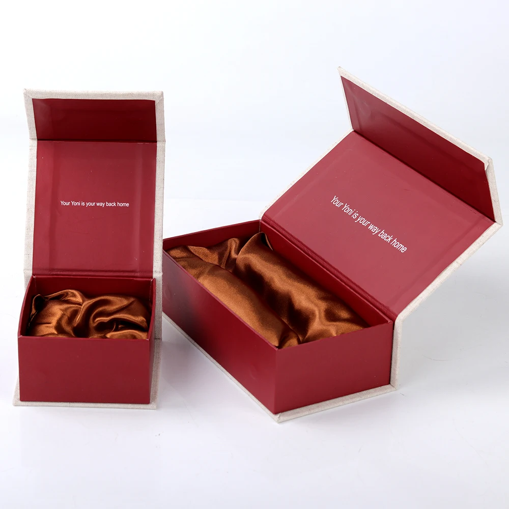 Custom Luxury Linen Fabric Cardboard Packaging Box for Adult Toys Magnetic Gift Box with Silk Insert for Sexy Sex Dolls