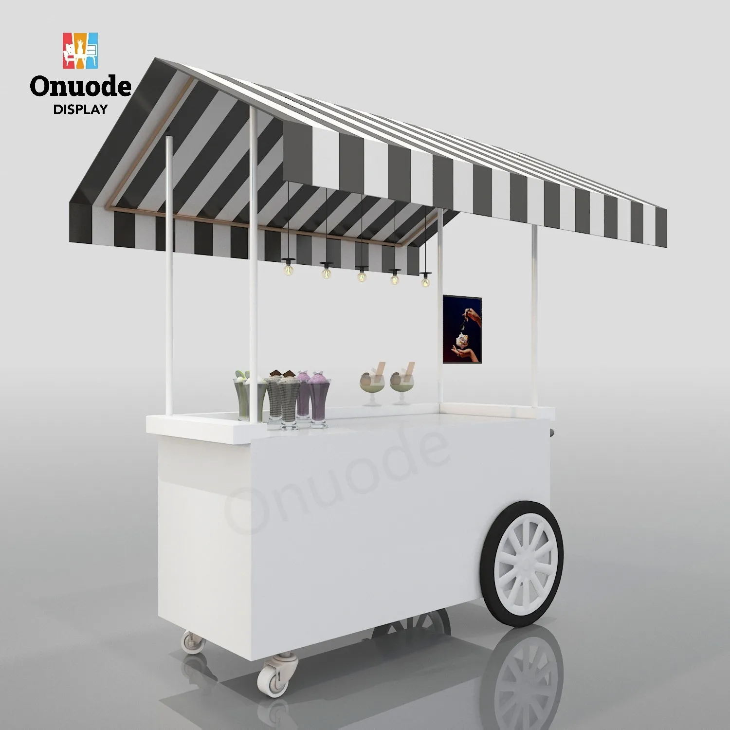 Customized Mini Mobile Outdoor Street Snack Fast Food Trailer New Style Hand Push Commercial Sale Food Cart