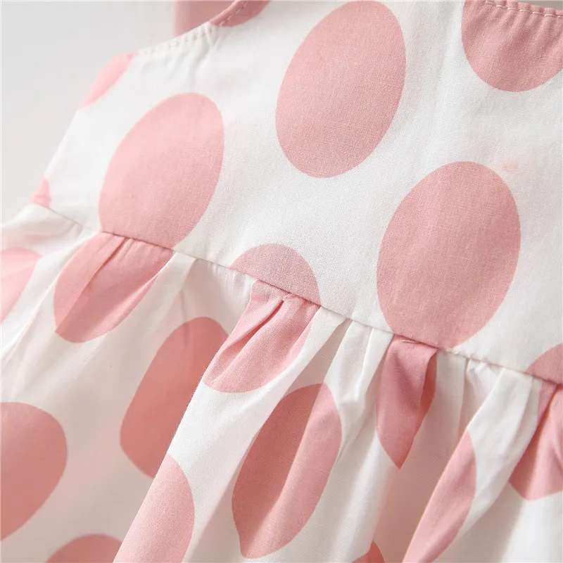 Summer new girls big dot wings princess dress send hat beach skirt