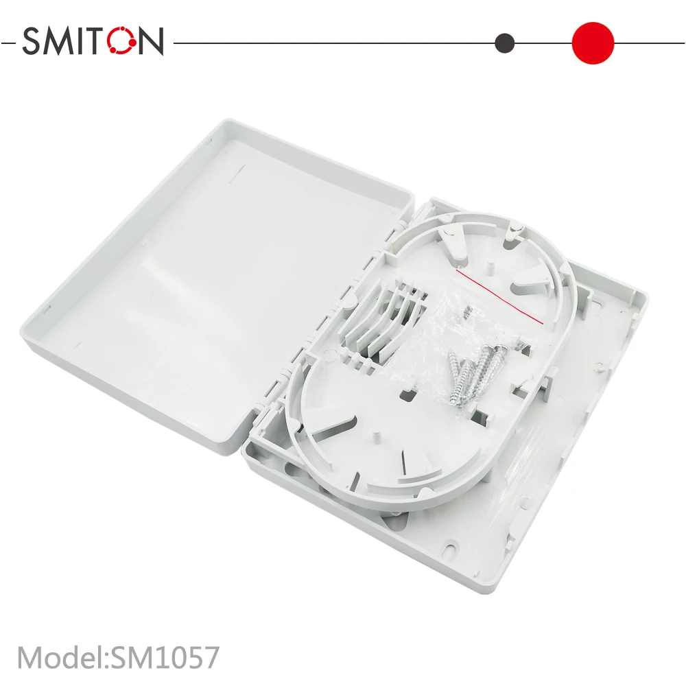 Fiber Optic 4 core FTTH Terminal Fiber Box 4port Surface Mount Outlet Box
