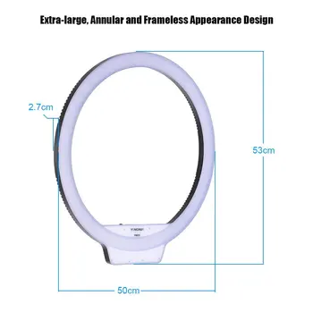 Yongnuo YN608 Selfie Ring Light 3200K~5500K Bi-Color Wireless Remote LED Video Light with Handle Grip detail image