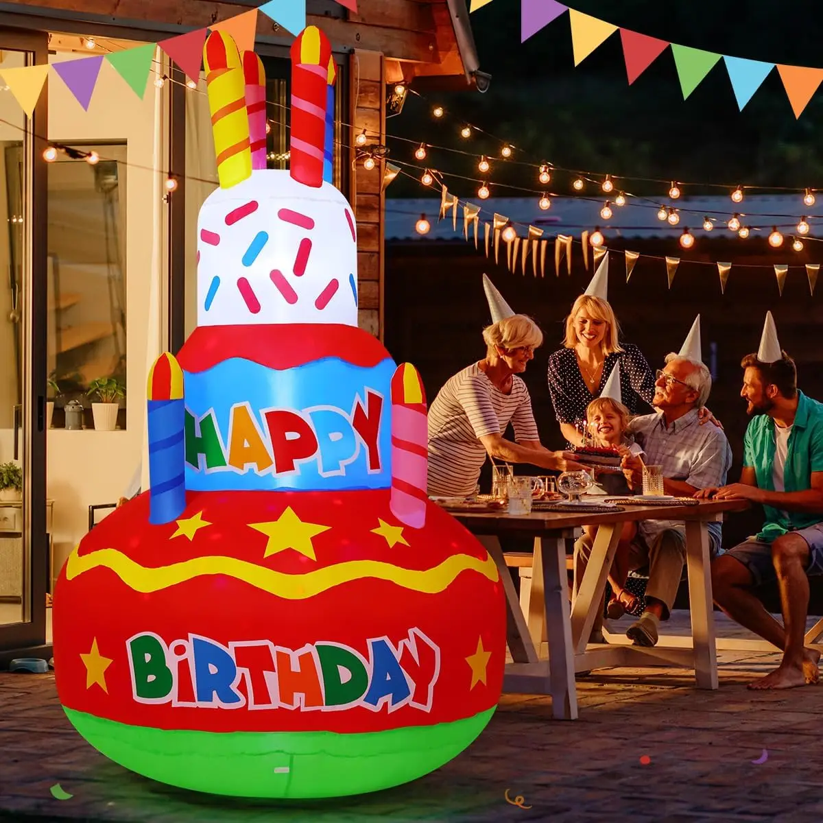 Giant Outdoor Inflatable Happy Birthday Led Cake Cupcakes Items Party ...