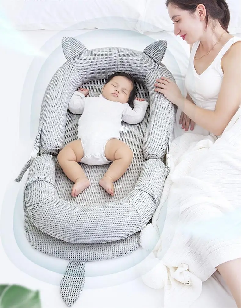 Baby Lounger Removable Slipcover Infant Nest Sleeper with mosquito net and toy rack Breathable Portable Adjustable supplier