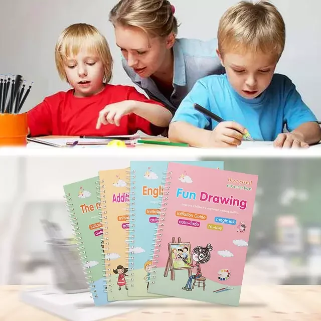 Disappear Ink Pen Handwriting Reusable Sank Magic Practice Copybook Stencil