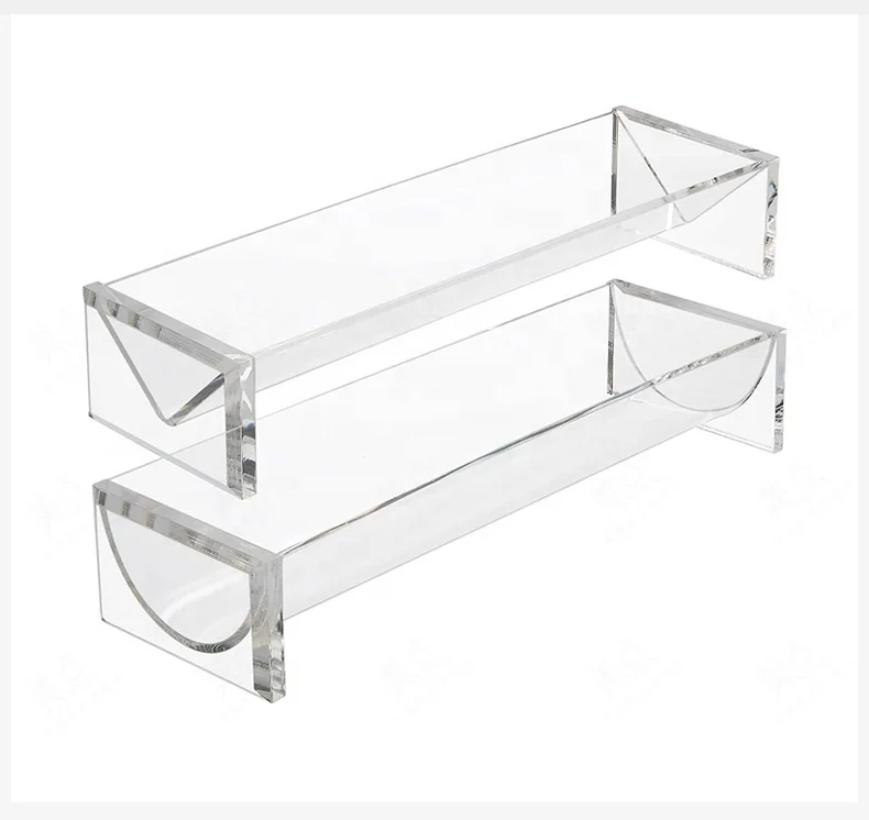 Factory Wholesale Simple European Acrylic Rectangular Dessert Storage Holders Tray Acrylic Biscuit Display Dessert Stand