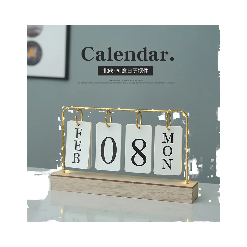 Многоразовый деревянный металлический Настольный настольный календарь большой дисплей домашний офисный стол декоративный бумажный материал