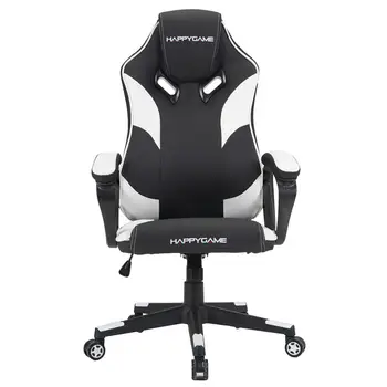 OS-7068  White and black simple design leisure office chair gaming chair with fixed armrest