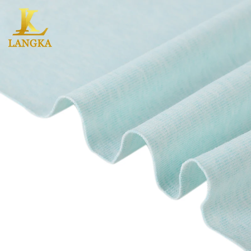 Langka 100% хлопок 40S мягкий трикотаж меланж 1x1 ребро интерлок трикотажная ткань от