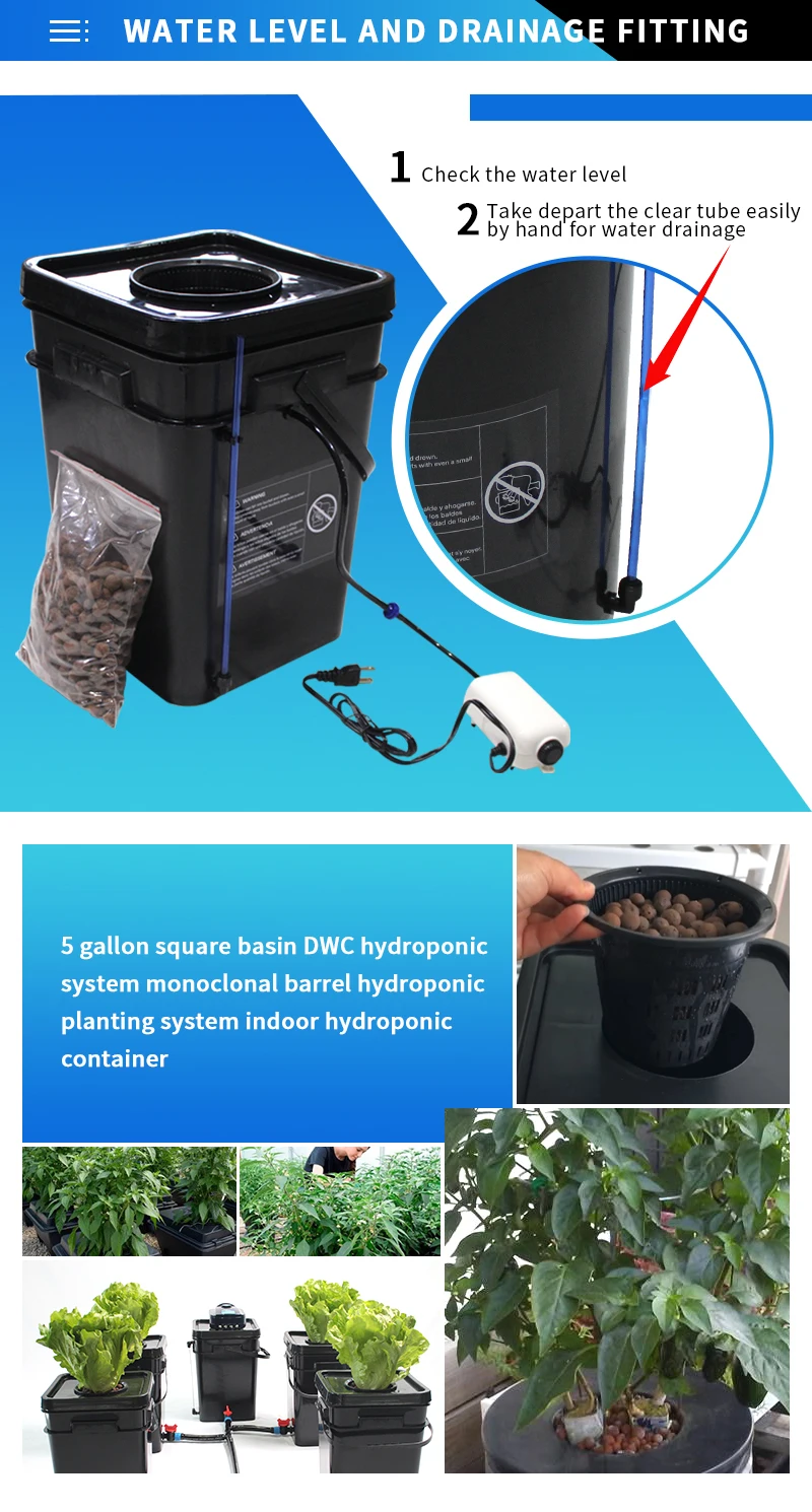 6 Gallon Dwc Hydroponic System Single Clone Bucket Hydroponic Growing