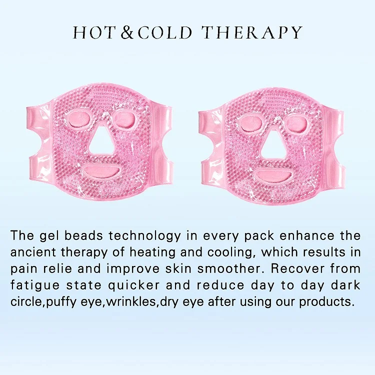 Reusable Face Eye Mask Flexible Gel Bead Cooling Face Mask for Face Puffiness