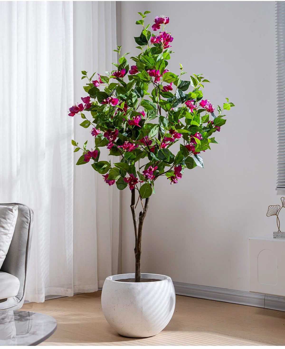 Natural Style Home Office Decor Artificial Bougainvillea PVC Green Plastic Pot Real Touch Leaves Artificial 180cm Fabric Wedding factory