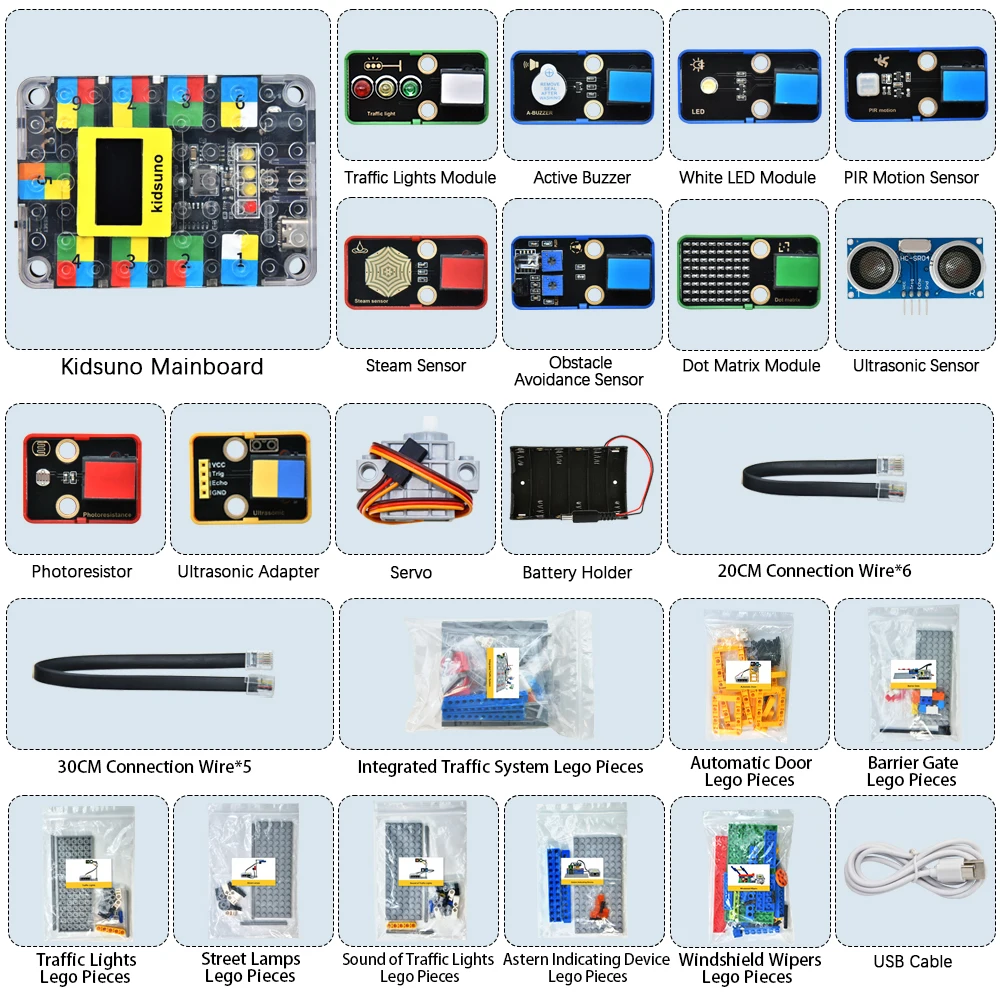 Kidsbits Intelligent Traffic System Kit for Arduino Compatible Lego