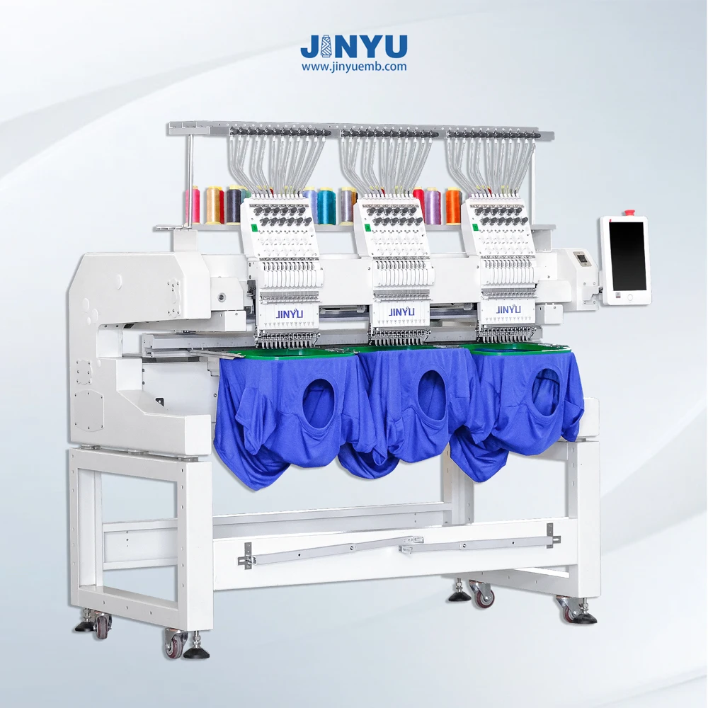 JINYU 3 Heads Embroidery Machine Machine Small Embroidery T-shirt Embroidery Machine