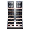 Puerta de acero inoxidable/Vitrina para vinos con estantes para colgar copas