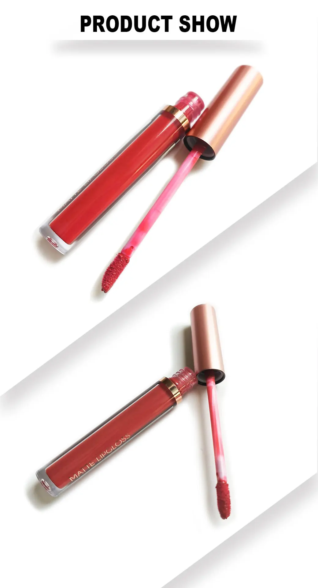 Low MOQ Nude Matte Lipstick 12 Colors Sex Red Long Wearing Kiss-proof Liquid Lipstick Private Label