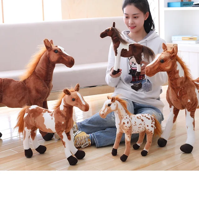 2023 new simulation pet toys  for kids play  gift animal pet plush toy home decor horse shape little pony animal plush toys
