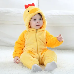 Spring Autumn New Cartoon Style Polyester Flannel Long Climb Infants Young Children's Jumpsuit Qilo Rabbit Men's Women's Wear
