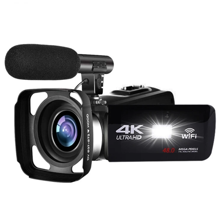 Цифровая камера 4k, видеокамера Vlog с широкоугольным объективом для Youtube, цифровой видеорегистратор 48mp с Wi-Fi