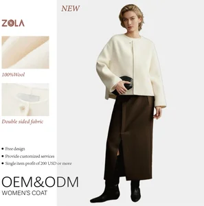 Handmade Casual Woolen Short Coat Double Sided and Customized Size for Winter with Button Decoration Eco-Friendly Free Design