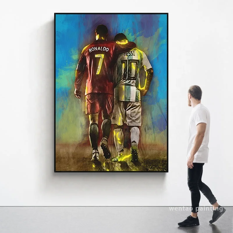 Em promoção! Jogador De Futebol Cartazes Tela De Pintura, Arte De Parede De  Neon Destaque Da Linha De Imagens Moderno Para Decoração Sala De Estar  Pinturas De Parede