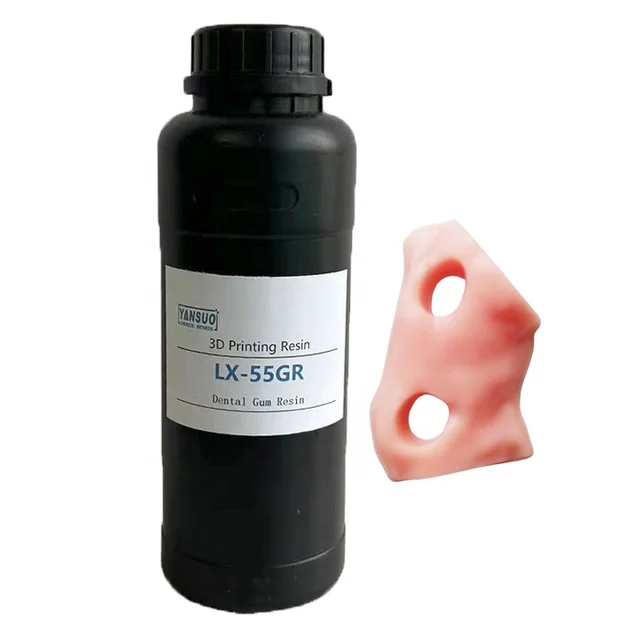 Soft and Flexible 3D Print Dental Resin LX-55GR Dental Gum Resin Polymer Dental Model 3D Printer Uv Resin