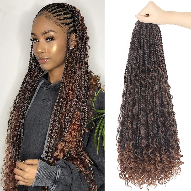 Authentic Synthetic Hair Crochet Braids Boho Goddess Box Braids 20' 12  /Pack Messy Wavy Box Braids - China Boho Box Braids and Goddess Crochet  Hair price