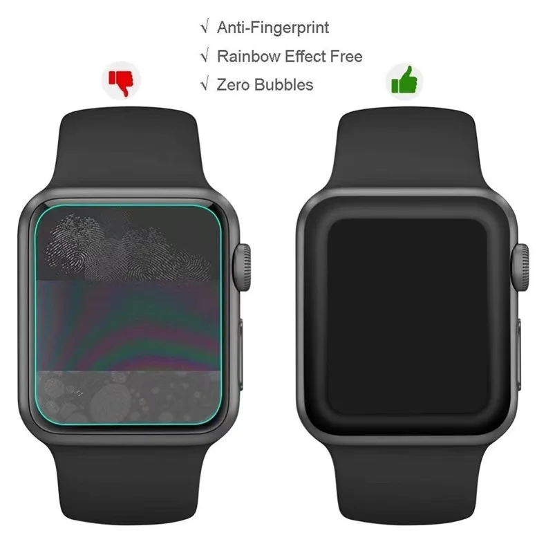 Hwl Pmma Protective Flexible Watch Tempered Glass Film For Apple Watch