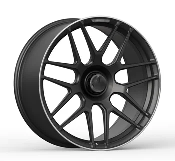 For BENZ G500 G63  22"  Alloy Wheel Hub 5 Holes Ultra-light Weight Forged Aluminum GL Gloss Black with Machine Lip