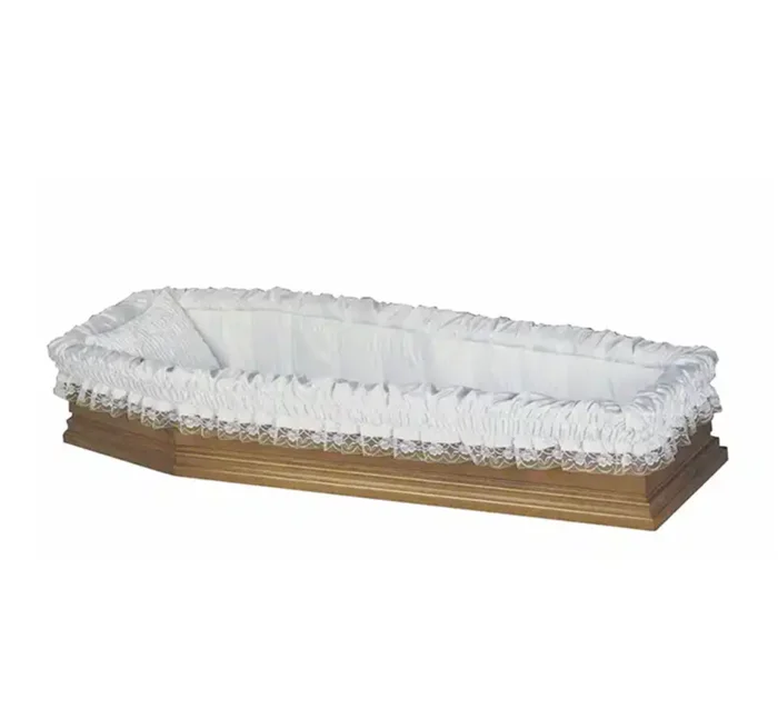 SL24 Funeral Textile Satin Fabric Casket Accessories Interior Decoration Coffin Interior and Pillow Set