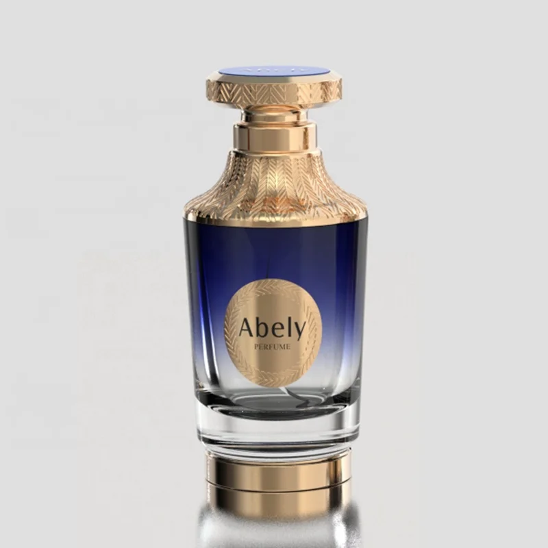 Abely 100ml Luxury Empty Perfume Bottles Custom Glass with Unique Design & Pump Sprayer Luxury Fragrance Bottle Carton Packing