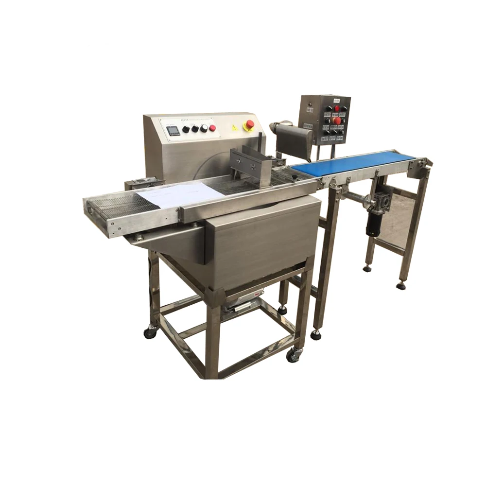 Профессиональная небольшая машина для нанесения покрытия шоколадом 8 кг с ленточным конвейером