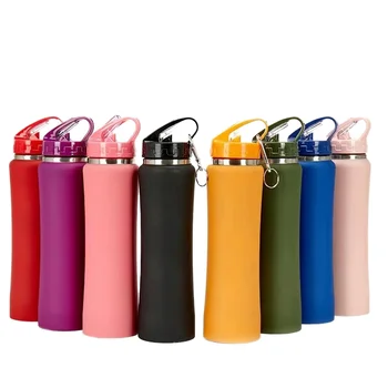 304 Stainless Steel Small Waist Vacuum Thermos Cup Modern Design Portable Sports Pot with Straw for Outdoor Activities